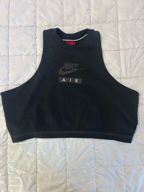 Nike Black Air Logo cropped sweatshirt tank